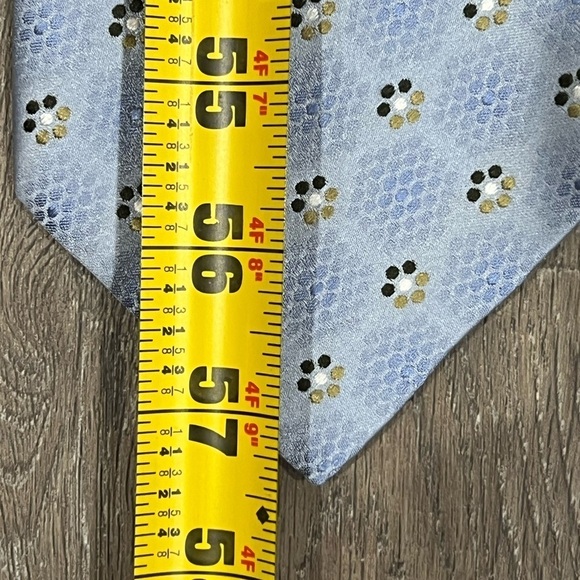 Ermenegildo Zegna Tie Pastel Blue Geometric Sunburst 1000% Silk Made in Italy - Picture 10 of 11